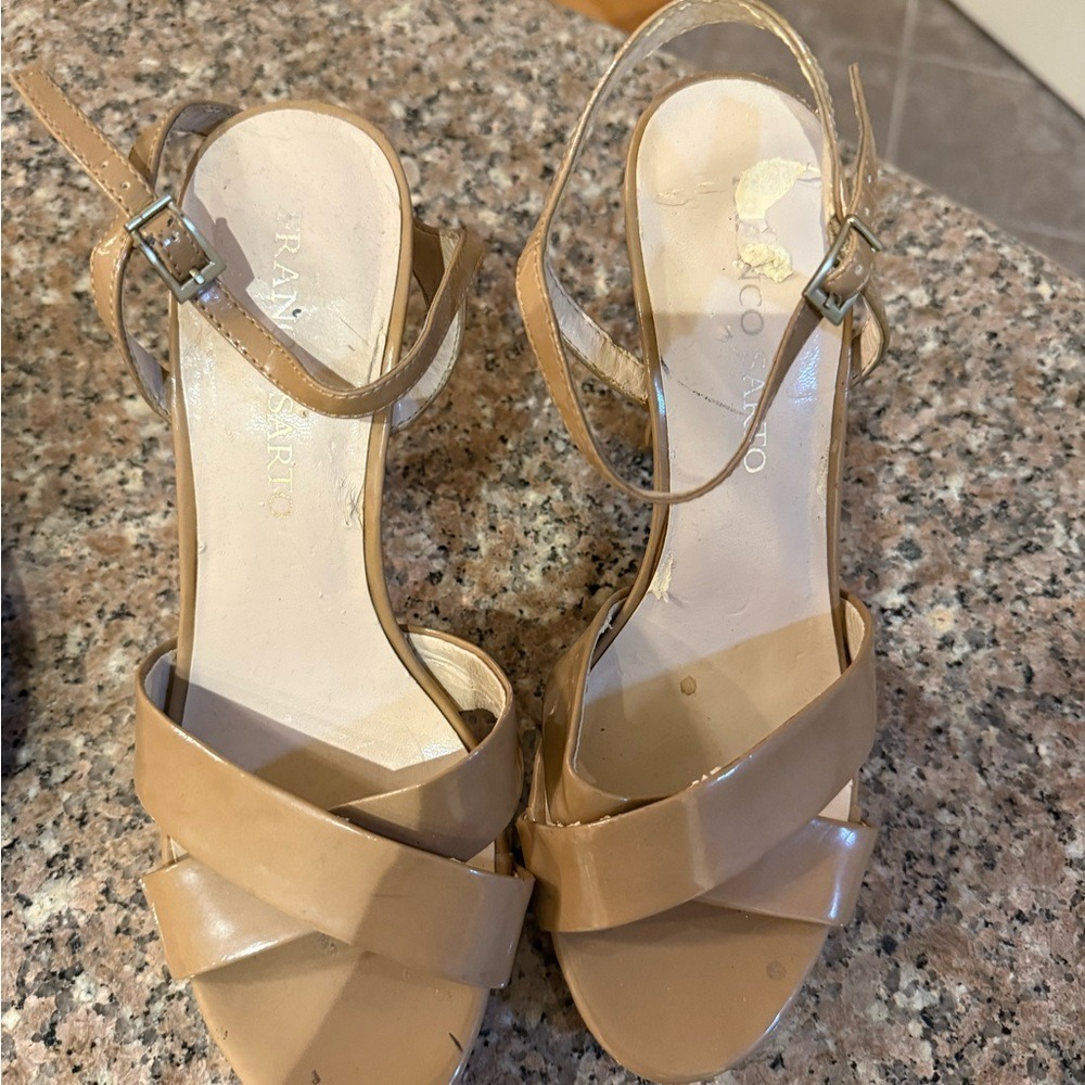 Franco Sarto Beige Strappy Sandals